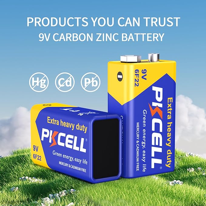 PKCELL 9V Batteries, 16 Pack 9 Volt Batteries Carbon Zinc, 9V Battery - Image 7