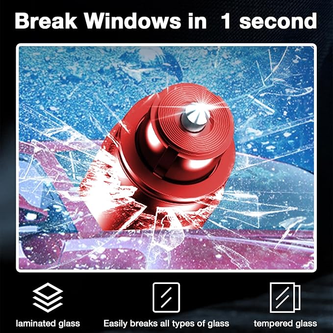 MOTORBUDDY Window Breaker Seatbelt Cutter, Car Window Breaker Tool, Emergency - Image 2