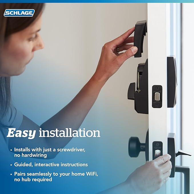 Schlage BE499WB CAM 622 Encode Plus WiFi Deadbolt Smart Lock, Keyless Entry - Image 8