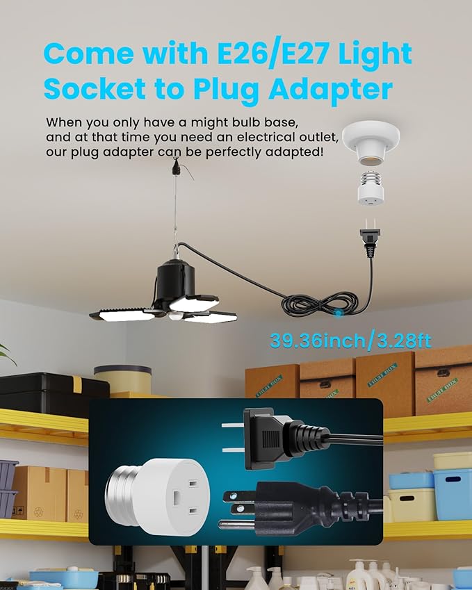 Kryoza Garage Motion Sensor Lights Plug-in 2Pack, 8000LM Super Bright Motion - Image 4
