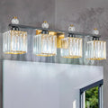 FDPBY Vanity Lights 4-Light Modern Crystal Vanity Light Black Gold Bathroom by FDPBY