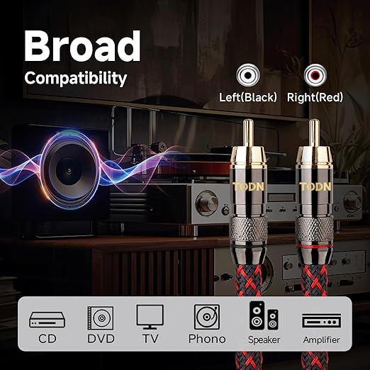 TODN Audiophile RCA to RCA Audio Cable - Image 8