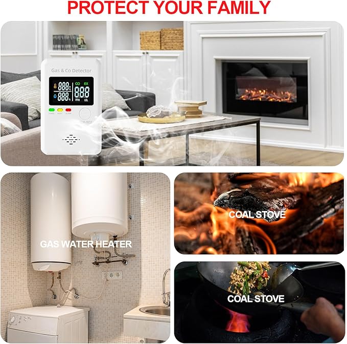 3 Packs Natural Gas & Carbon Monoxide Alarm, Combination Gas & Carbon Monoxide - Image 6