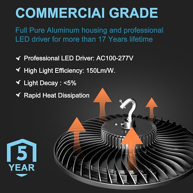 Lightdot Smart 200W LED High Bay Lights 30, 000LM UFO Lights - Image 9