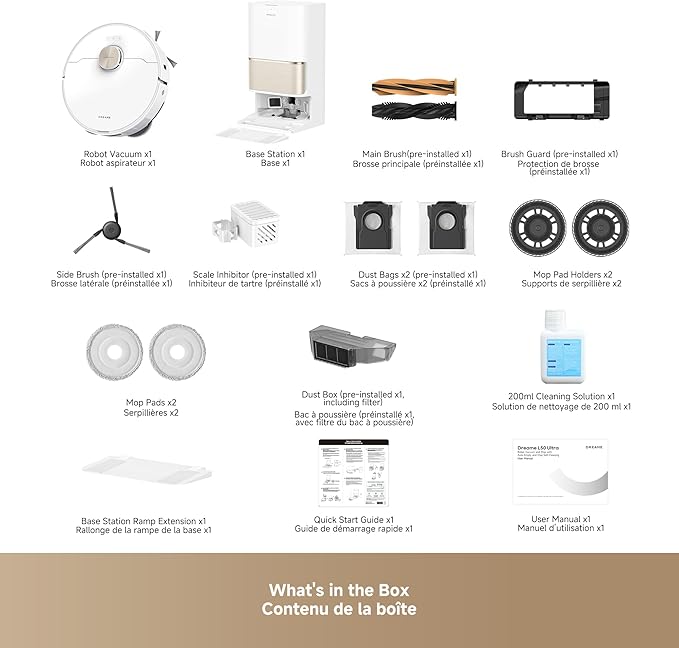DREAME L50 Ultra Robot Vacuum and Mop White, 500Pa Suction, - Image 9