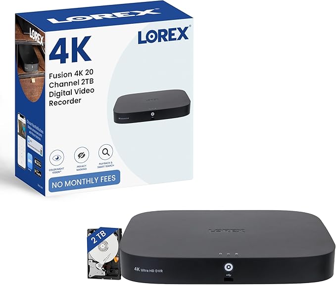 Lorex 4K Fusion DVR for Security System | 20 Channel | 2TB Local Storage | by Lorex