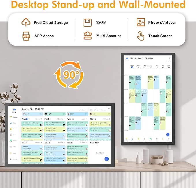 27" Digital Calendar for-Family-Schedules Wall-Planner - Image 7
