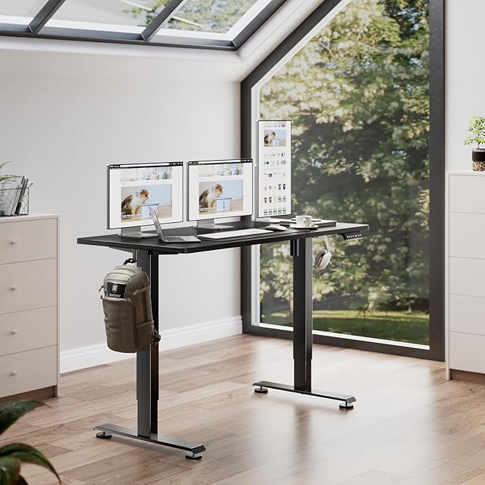 Veken 63 Inch Electric Standing Desk, Adjustable Height Office Desk - Image 3