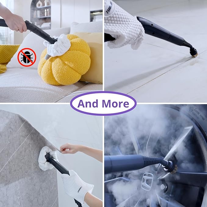 awasky Canister Steam Cleaner: 50-Sec Heat-Up, 0.6 Gal Tank Refill Anytime - Image 3