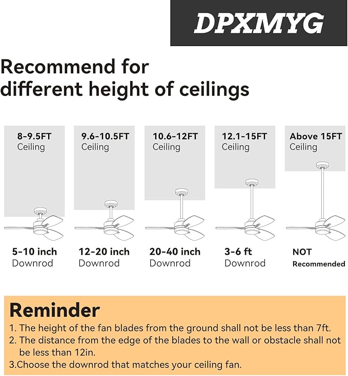 DPXMYG 60 inch Ceiling Fan Downrod - Image 5