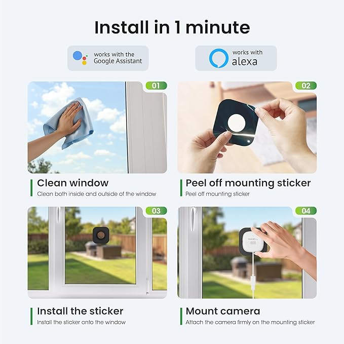 HOMIQ LIFE Window Security Camera 3MP 2K, Indoor WiFi Cameras 2.4GHz/5GHz - Image 9