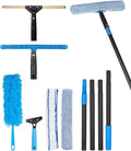 Swivel Squeegee Kit with 4 Extension Poles, Glass Scraper, Bendable Duster by ZKUAOGDI
