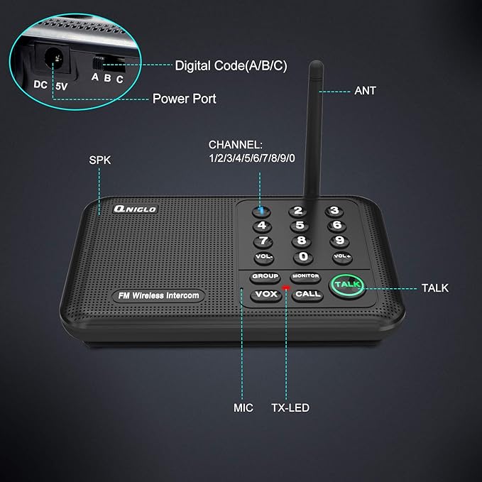 Intercoms Wireless for Home, 5280 Feet Long Range House Intercom System - Image 7