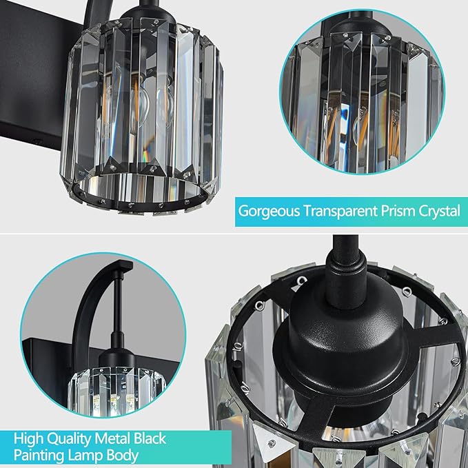 FDPBY 6-Light Crystal Vanity Light, 51.18" Long Over Mirror Lighting - Image 5