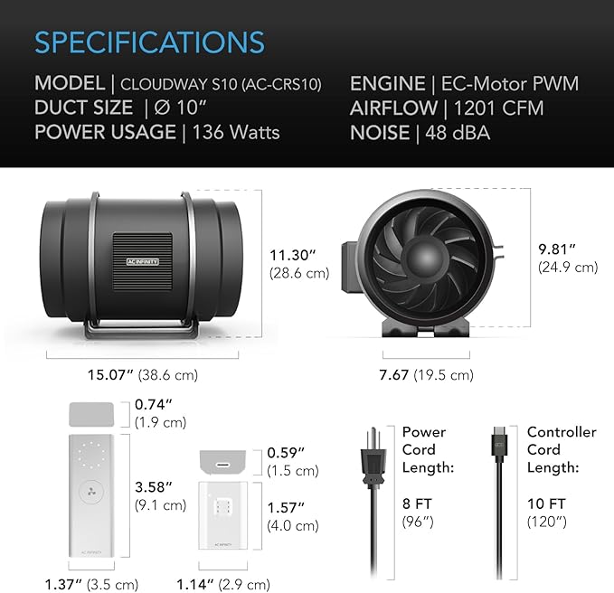 AC Infinity CLOUDWAY Whole House EC Fan S10, 1200 CFM - Image 6