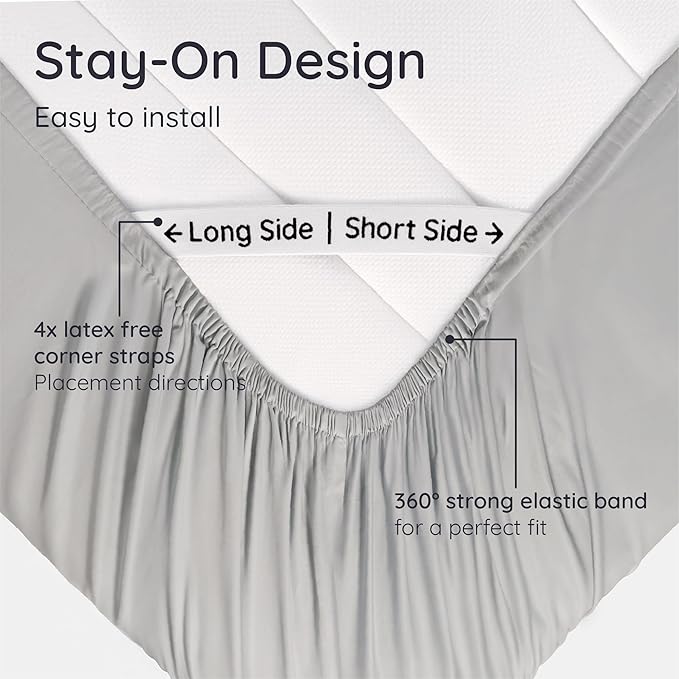 Bambaw 100% Viscose Derived from Bamboo Fitted Sheet Twin Size, Cooling Fitted - Image 5