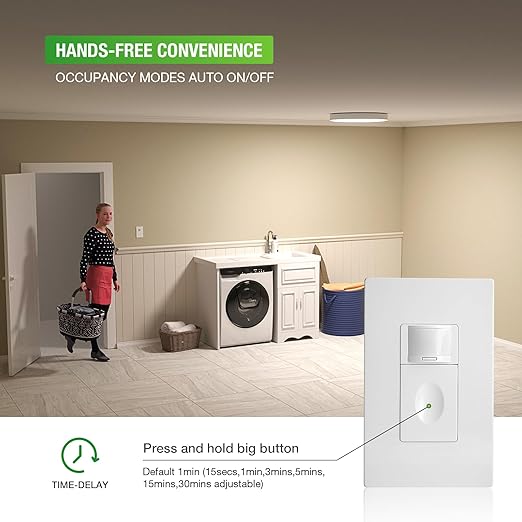 RAYZEEK Motion Sensor Light Switch, Single Pole, No Neutral Wire, PC Fireproof - Image 4