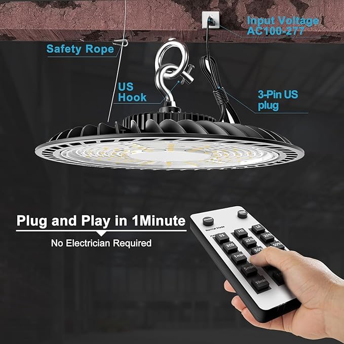 Lightdot 350W LED High Bay Light 52500lm High Bay LED Shop Lights - Image 6