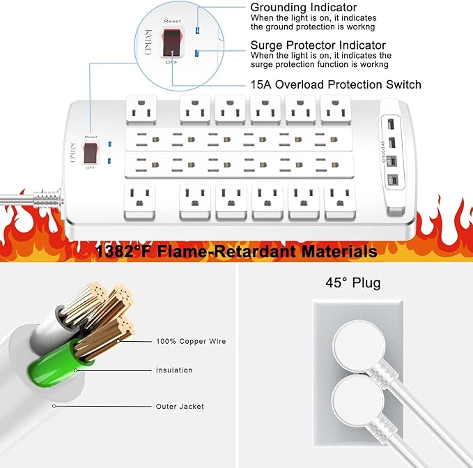 Surge Protector Power Strip - Image 6
