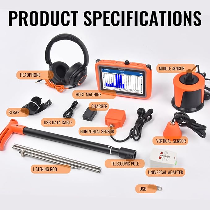 PQWT L5000 Underground Water Leak Detectors Indoor Outdoor Wall Water Pipe - Image 9