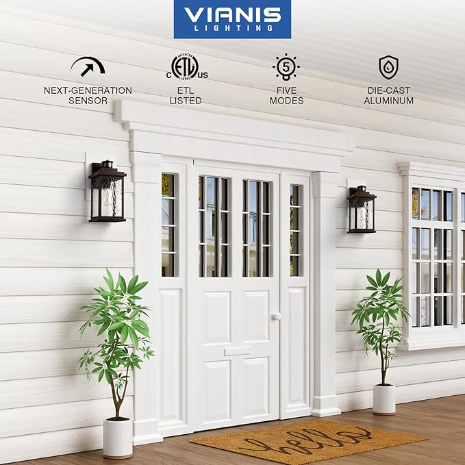 VIANIS Large Adjustable-Sensitivity Motion Sensor Outdoor Lights, Oil-Rubbed - Image 5