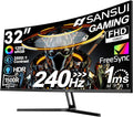 SANSUI 32 Inch Curved 240Hz Gaming Monitor High Refresh Rate, FHD 1080P Gaming by SANSUI