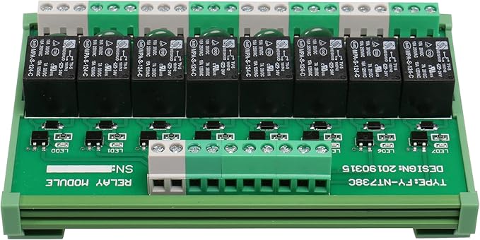 Good BNTai 8 Channel Interface Relay Module 12VACDC 24VACDC 110VAC 230VAC DIN - Image 2