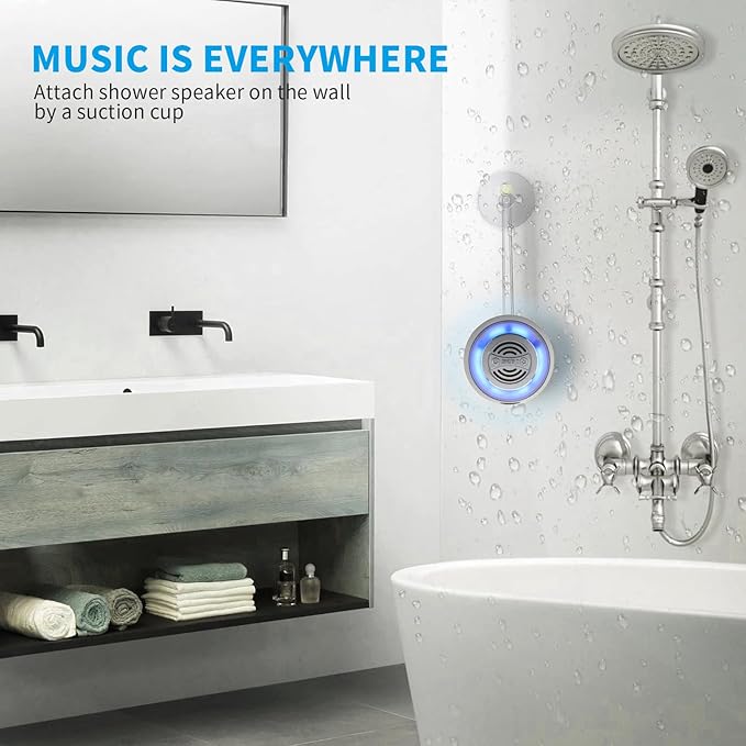 Okjew Bluetooth Shower Speaker, IP67 Waterproof Wireless Speaker - Image 9