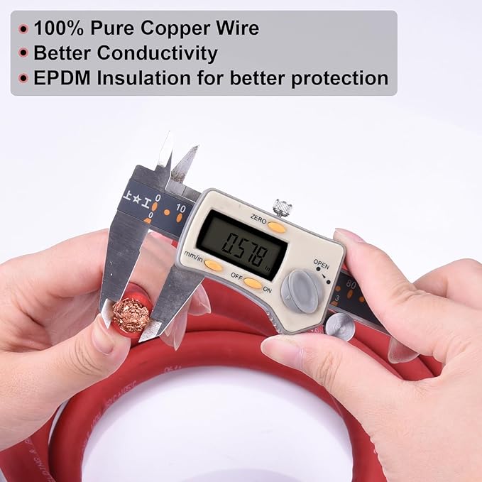 Shirbly 4/0 Gauge Battery Cable, 20FT Black 4/0 AWG Pure Copper Wire Welding - Image 3