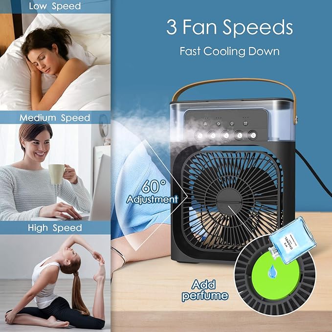 NTMY Personal Air Cooler, Portable Air Conditioner Fan, Mini Evaporative Cooler - Image 2