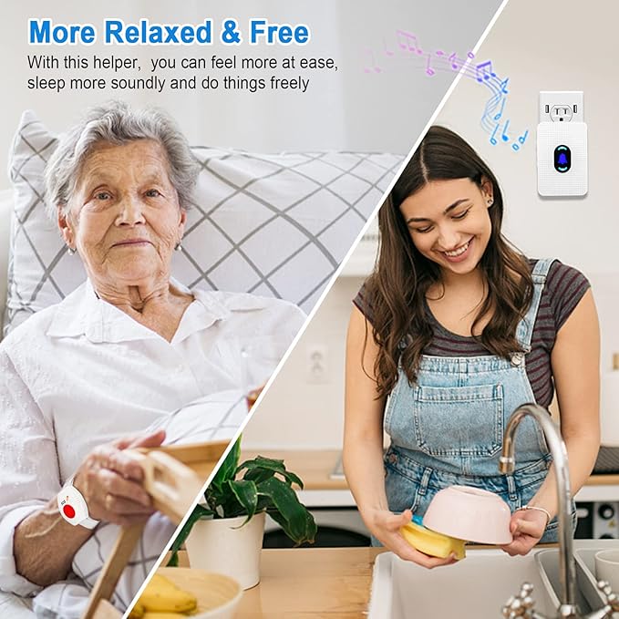 Daytech Wireless Caregiver Pager Wrist Call Button Personal Help Alert Pager - Image 2