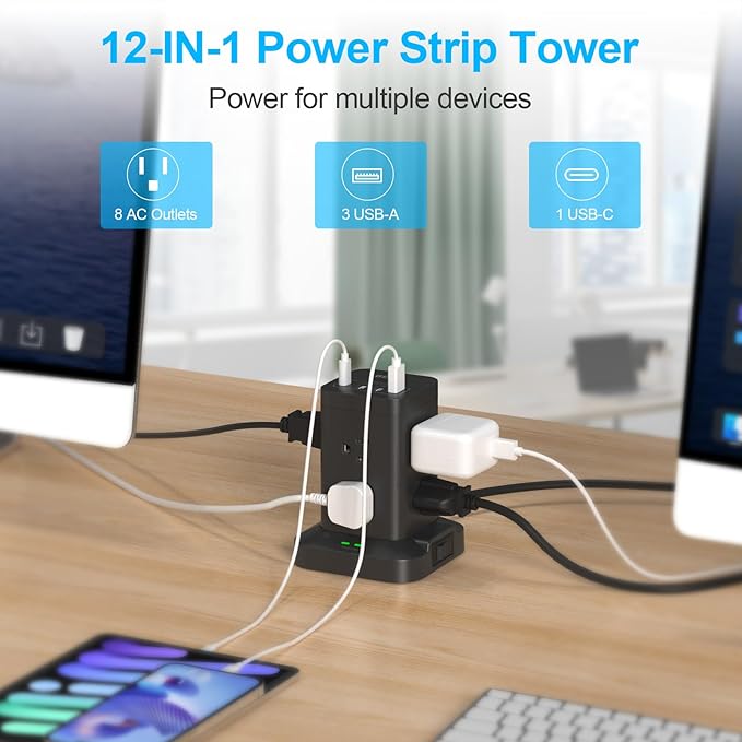 BEVA Power Strip Tower, Surge Protector - Image 5