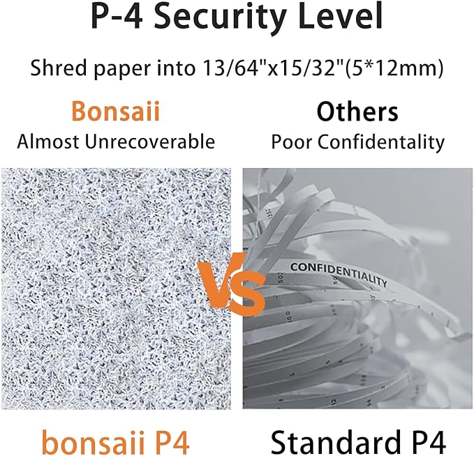 Bonsaii 12-Sheet Micro-Cut Paper Shredder, 55-Min Continuous Run, Shreds - Image 6