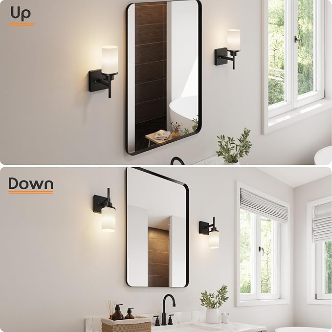 AONEON Wall Light Fixtures Matte Black Bathroom Vanity Lights Over Mirror - Image 4