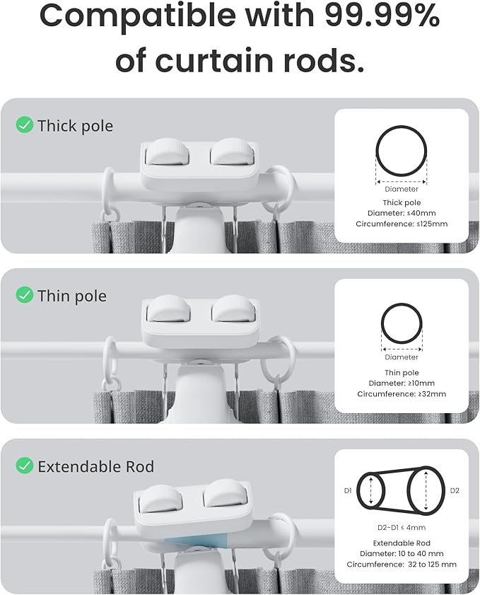 SwitchBot 2025 Automatic Curtain Opener 3 Rod-Bluetooth Remote Control - Image 5
