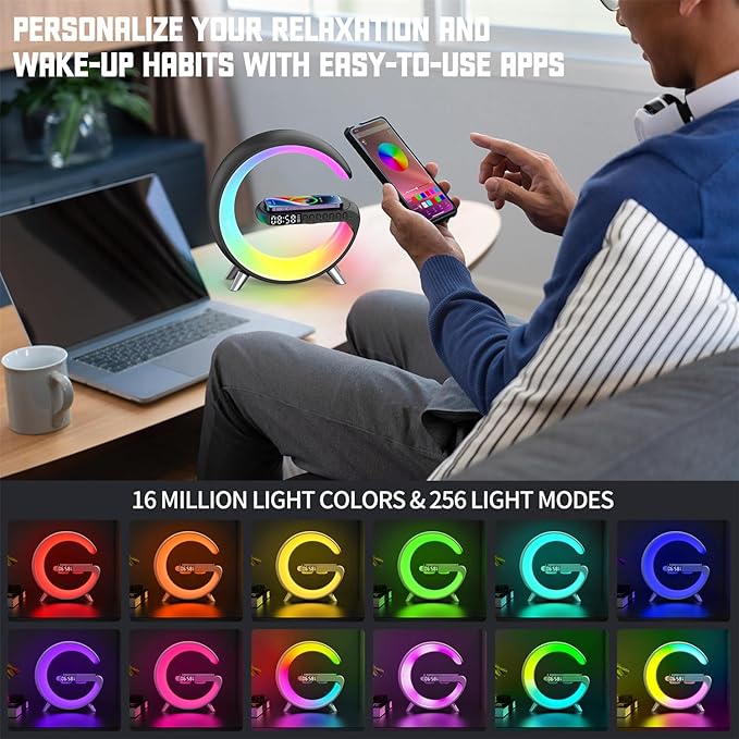 Smart Table Lamp, 15W Wireless Charger Station - Image 7