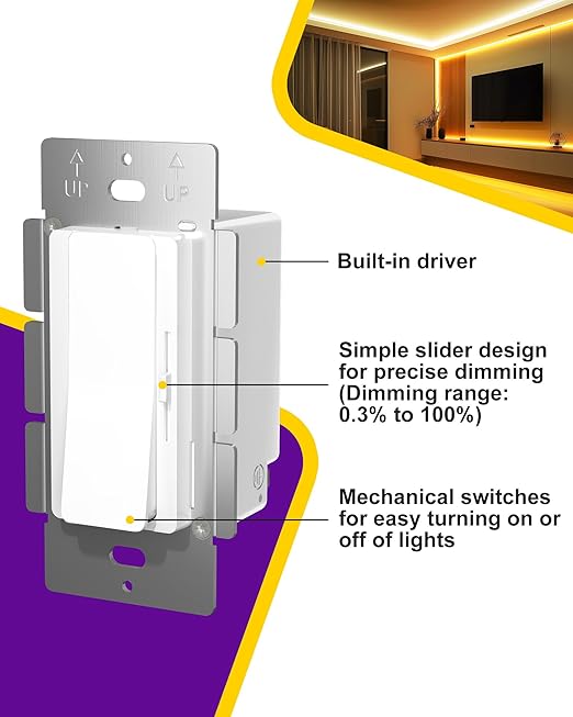 HitLights LED Driver and Dimmer Switch in One 160W, 120V AC to 24V DC, - Image 3