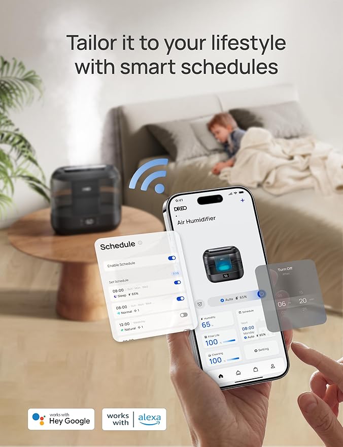 DREO Smart Humidifiers for Bedroom, Top Fill 4L Supersized Humidifier Large Room - Image 3