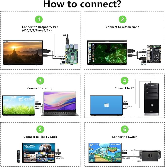 HAMTYSAN Raspberry Pi Screen 7 Inch HDMI Monitor 800x480 LCD Screen Display - Image 7
