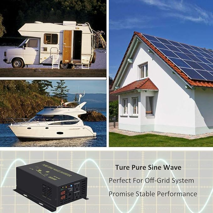 WZRELB 600W 12V 120V Pure Sine Wave Power Inverter - Image 7