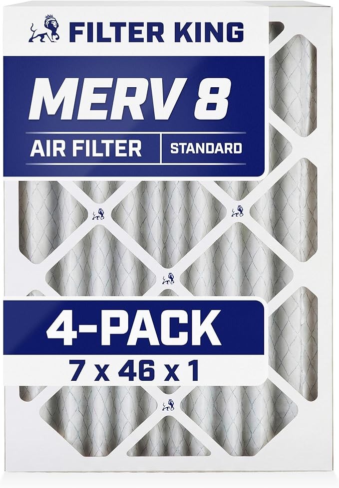 Filter King 7x46x1 Air Filter | 4-PACK | MERV 8 HVAC Pleated A/C Furnace by FilterKing