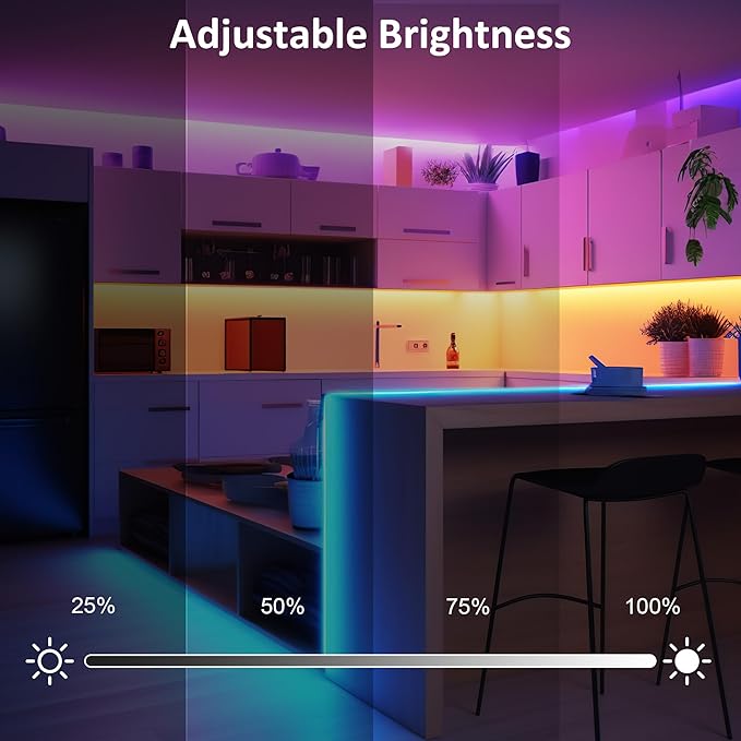 LAFULIT 10 PCS RGB Under Cabinet Lights Kit, App and Remote Control Led Strip - Image 3