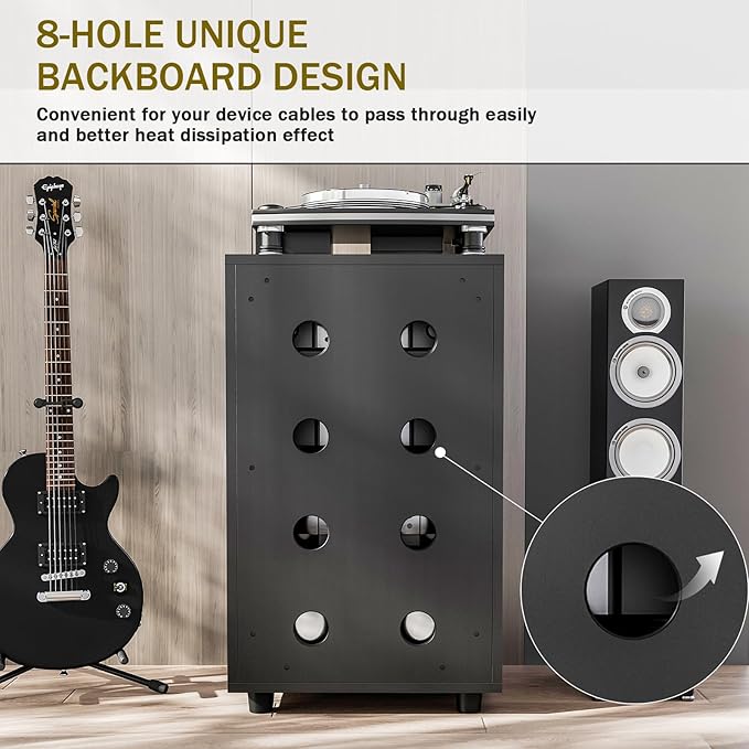 Grufle Media Storage Cabinet, Audio Video Media Stand Cabine - Image 7