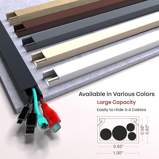 Black Cord Cover Wire Hider - 157in Large Cable Concealer - Image 3