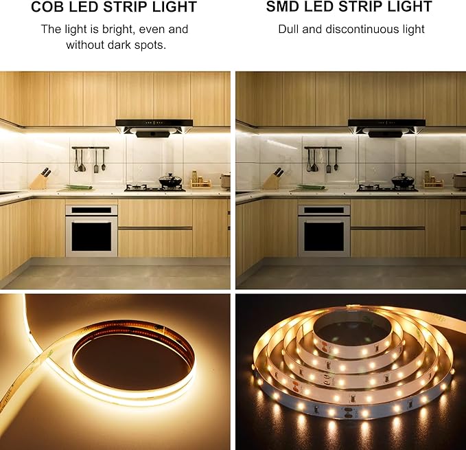 AXMOTUT COB LED Strip Light Warm White, High Bright LED Strips - Image 3