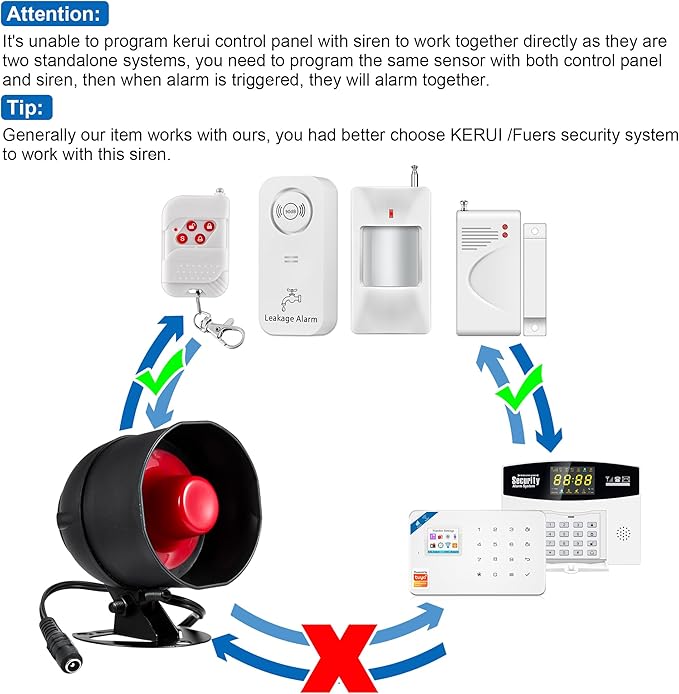 KERUI Standalone Home Office Shop Security Alarm System Kit, Wireless Loud - Image 8