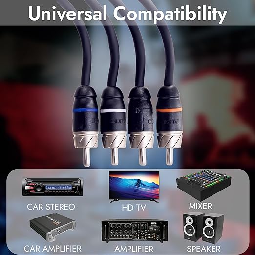 Elite Audio Premium Series 15ft. 4-Channel Car Audio RCA Cable – Double Shielded - Image 7