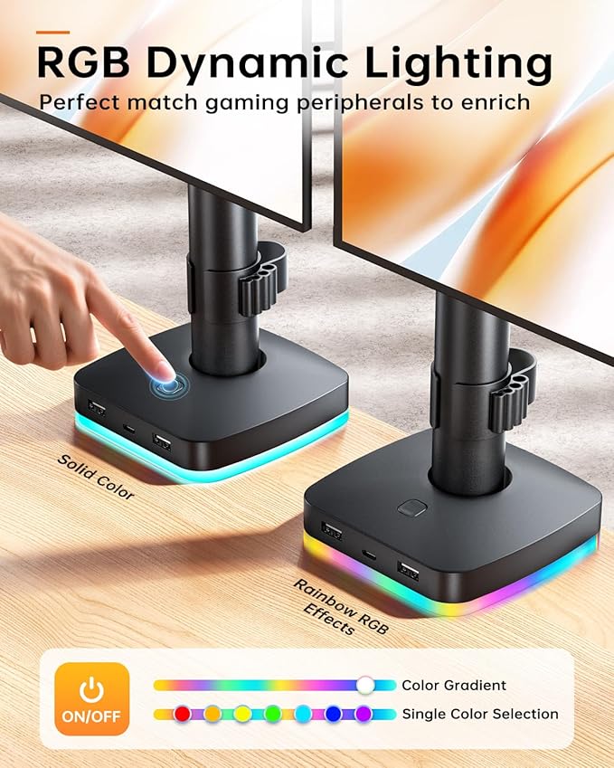RGB Single Monitor Stand, Monitor Arm - Image 5