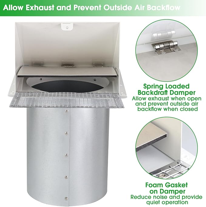 JYINCPED 10 Inch Hooded Wall Vent - Image 5