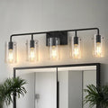 L LOHAS LED 5-Light Bathroom Light Fixtures, 33.85" Black Bathroom Vanity Light by LLOHASLED